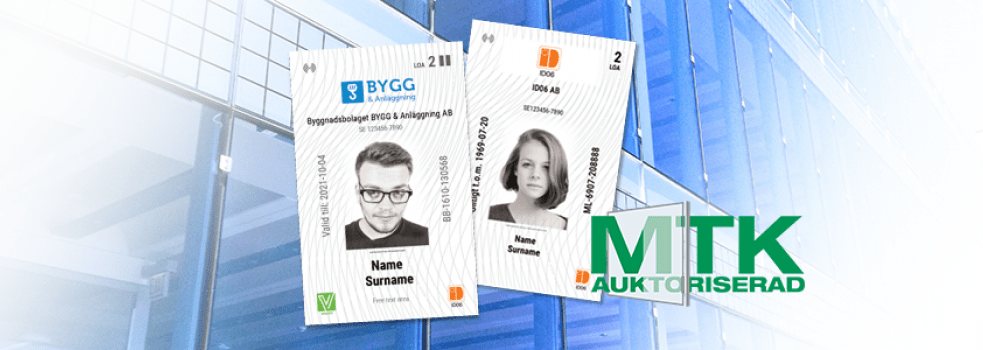 Två ID06-kort med registrerad MTK-utbildning